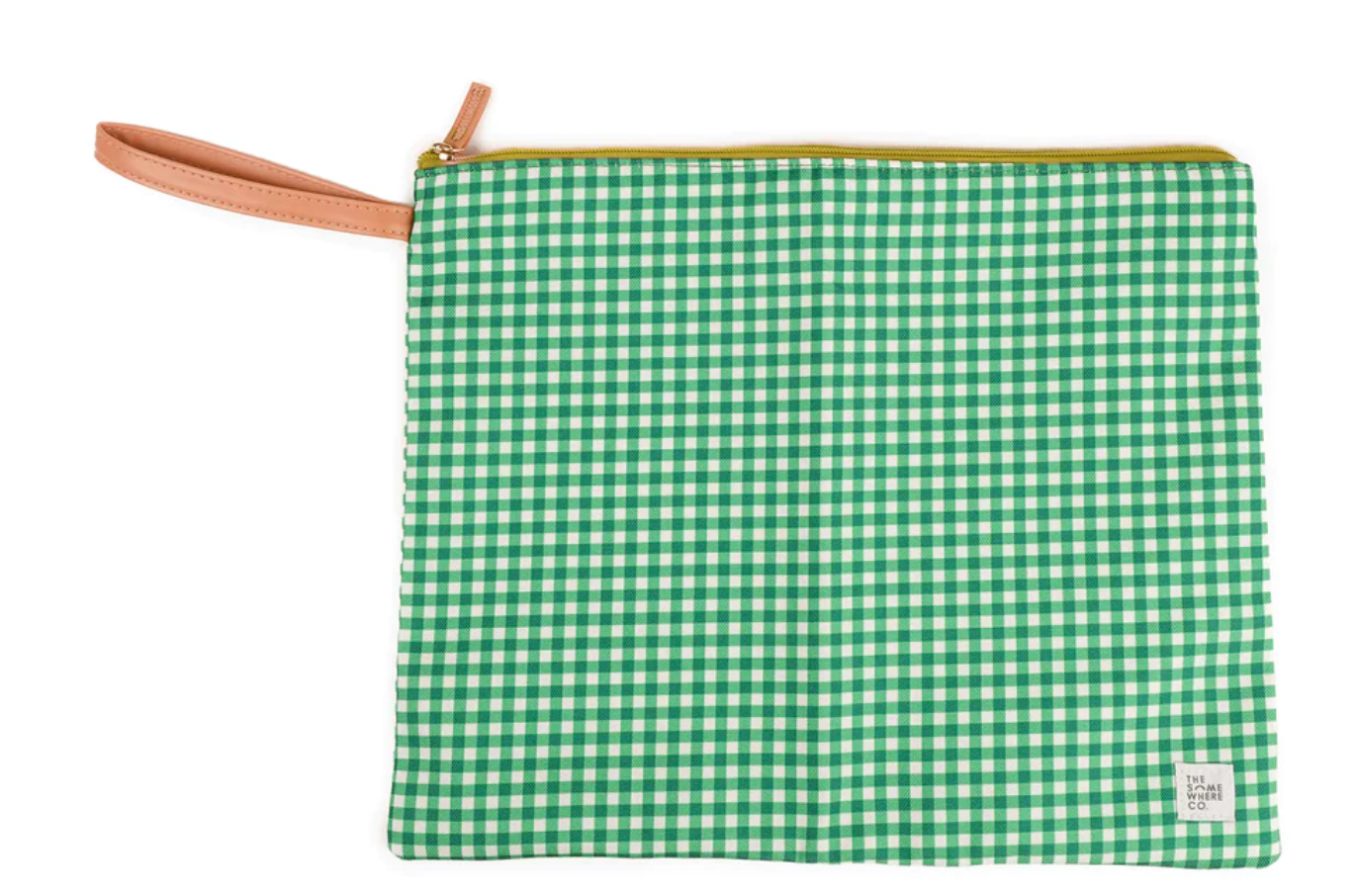 Large Luxe Wet Bag / Green Gingham